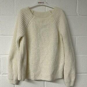 Girls Cream Chenille Sweater
